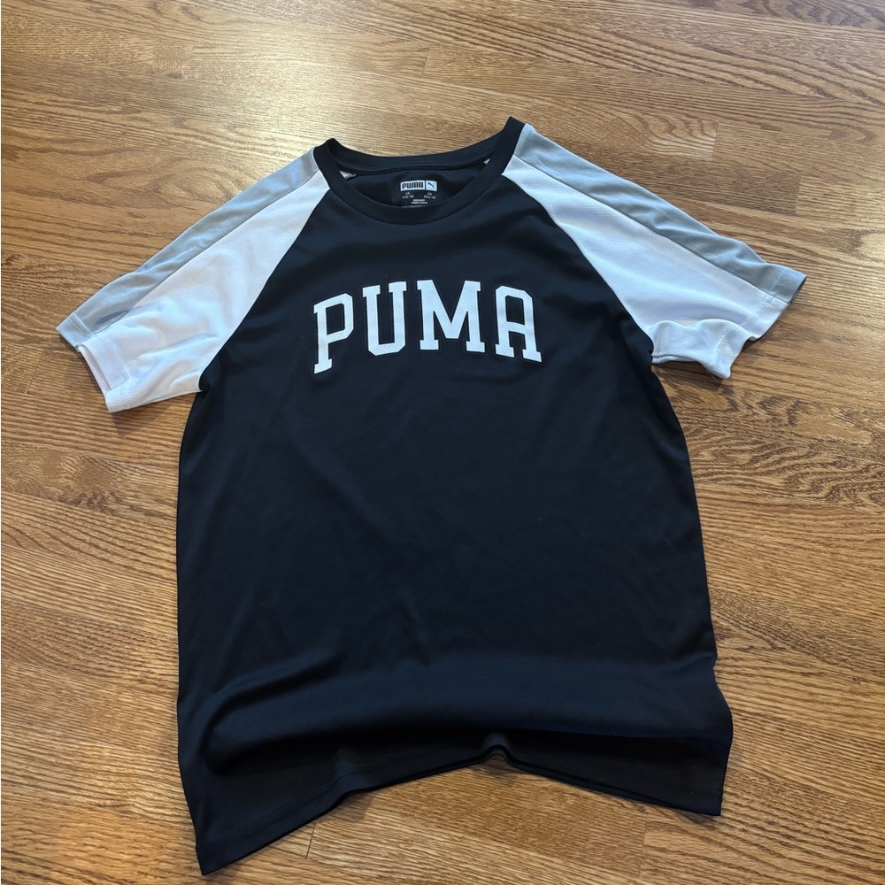 Puma Black Crewneck Tee with White Logo